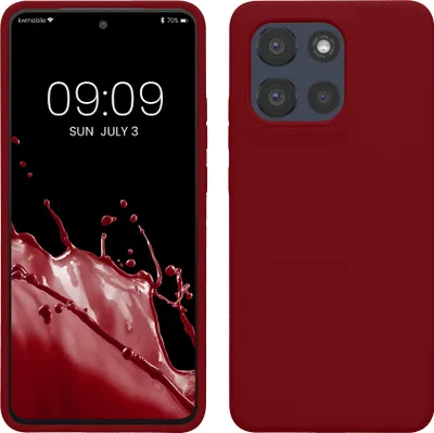 Produktbild von kwmobile Handyhülle für Motorola Moto G86 Power 5G Hülle - Case Silikon - Kabelloses Laden - Schutzhülle Cover in Rhabarber Rot