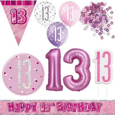 Produktbild von 13. Geburtstag Partyset zum Kindergeburtstag Deko