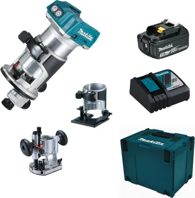 Produktbild von Makita Akku-Multifunktionsfräse DRT50ZJX2 18V + DC18RC + Akku 3,0 Ah BL1830B