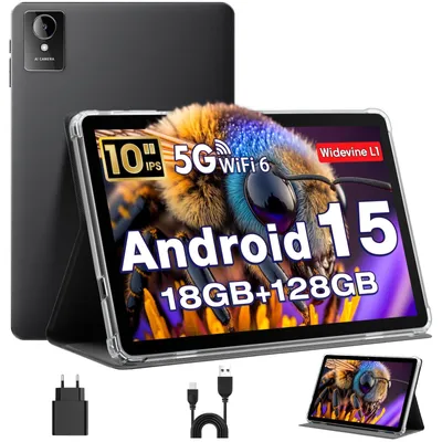 Produktbild von Tablet 10 Zoll Android 16 Tablets mit Hülle Unisoc T606 6-Core 26 GB RAM + 128 GB ROM + 1 TB TF 1280x800 HD IPS Display 2MP + 5MP Duale Kamera 7000 mAh