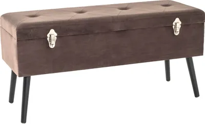 Produktbild von HAKU Sitztruhe taupe - Massivholz, MDF, Samt, B/H/T: 106x52x40 cm