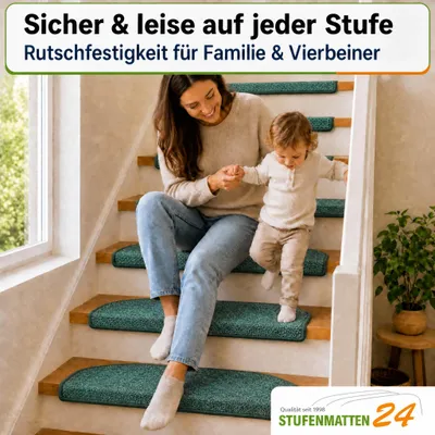 Produktbild von Stufenmatten Rambo New Halbrund SparSet - Grün 15 Stück, KI-generiertes Bild