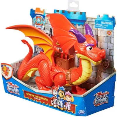 Produktbild von Paw Patrol Rescue Knights Sparks der Drache und Claw, Spielfigur