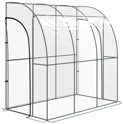 Image de Serre de jardin - Serre pour balcon - Revêtement en PVC renforcé - 2 portes coulissantes - 214 x 118 x 212 cm - Transparent