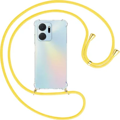 Produktbild von Handykette Backcover-Schutzhülle mit Band (Metall goldfarben) für Honor X7a (6.75'') - gelb