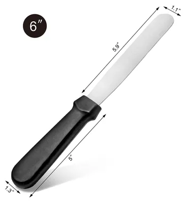 Imagen del producto de Soporte para pasteles de acero inoxidable, 15,2 cm, espátula para alisar, para la cocina