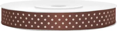Produktbild von Satinband, gepunktet, braun B:12 mm, L: 25 m