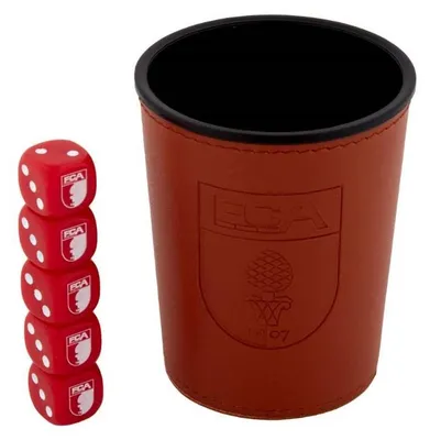 Image de Gobelet à dés du FC Augsbourg avec 6 dés