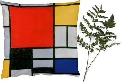 Produktbild von MuchoWow® Zierkissen Sofakissen Wohnzimmer Dekokissen 40x40 cm Kunst - Mondrian - Alte Meister - Komposition 2 - Foto Kissen - Schlafzimmer Dekoration