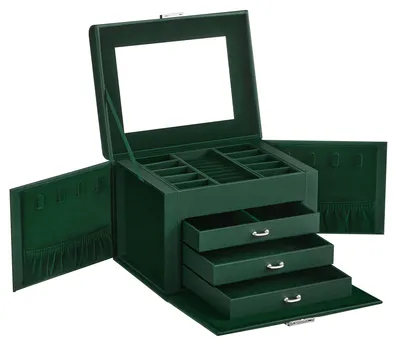 Produktbild von Schmuckkasten mit Spiegel - 4 Ebenen mit Schloss - 0194343195094