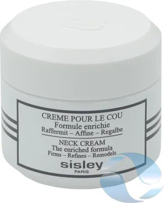 A white jar of Sisley Neck Cream is shown against a white background.
