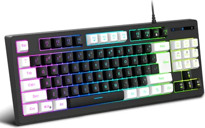 Zdjęcie produktu dla HXSJ A877 Wired K87 RGB Streamer Mini Gaming Keyboard, regulowana, podświetlana, bezkonfliktowa klawiatura membranowa z 25 klawiszami, ale super mechaniczna do gier / biura