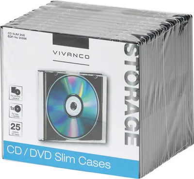 Produktbild von ViVanco™CD SLIM 25B - CD Slim Case für eine CD
