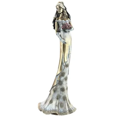 Produktbild von Braut Figur mit Rosenstrauss Veronese Hochzeit Statue Dekorative Braut Skulptur Geschenkidee Hochzeit WU73410A4