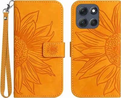 Produktbild von Motorola Moto G56 Hülle - Coverup Sonnenblume Klapphülle mit Schlüsselband - Gelb