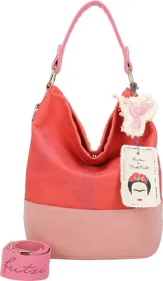 Produktbild von Fritzi aus Preußen Schultertasche Umhängetasche Fritzi x Frida Kahlo Izzy07 Limited Kolibri Canvas Hobo Bag Grapefruit orange