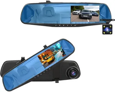 Obrázok produktu pre Autokamera 4,3 palca Full HD 1080p s nočným videním a detekciou pohybu, čierna