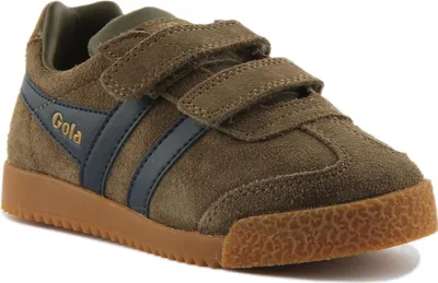 Produktbild von Gola Classics Harrier Kinder Zwei Haken und Schleife Riemen Turnschuhe In Khaki Blau (9 UK - 27 EU - 10 US)