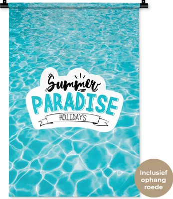 Produktbild von MuchoWow® Wandteppich Wandbehang Sommer - Zitat - Meer 60x90 cm Tapisserie Dekoration Wandtuch - Foto-Teppich - Abwaschbar