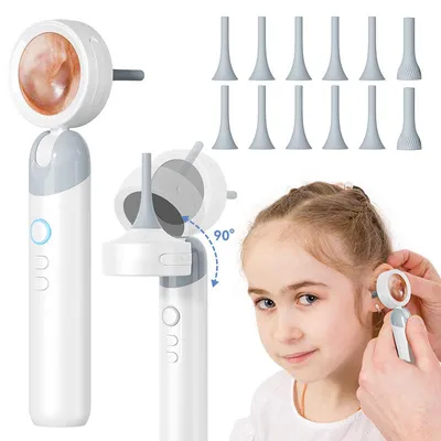 Produktbild von Visuelle Ohrkamera mit 3,2-mm-Objektiv, 1080p HD, zur Untersuchung von Ohr, Mund und Nase, mit 4 Leuchten, für Kinder, Erwachsene und Haustiere