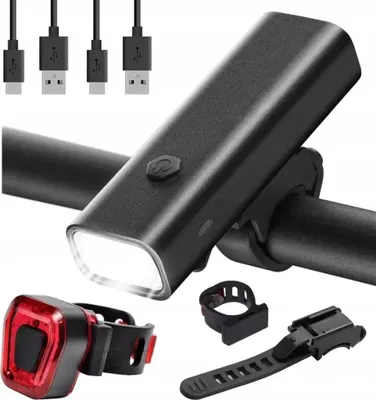 Immagine prodotto di Luce per bicicletta a LED anteriore posteriore Set di luci per bicicletta USB impermeabile