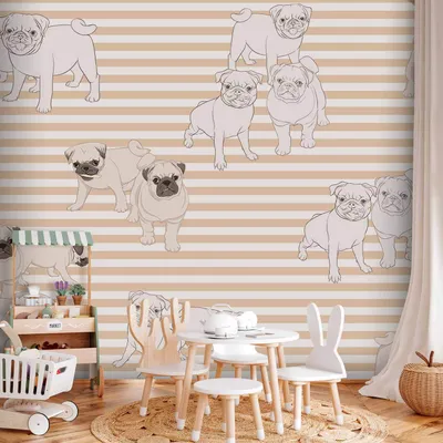 Produktbild von Selbstklebende Folie Fototapete - Playful Dogs 392x280 cm Für Kinder g-C-0293-a-a