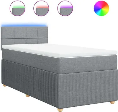 Produktbild von vidaXL Boxspringbett mit Matratze Hellgrau 90x190 cm Stoff