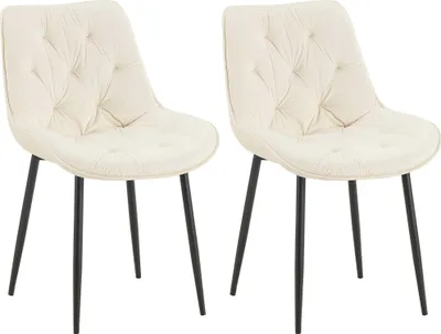 Produktbild von 2er Set Esszimmerstuhl Wallace Samt - creme