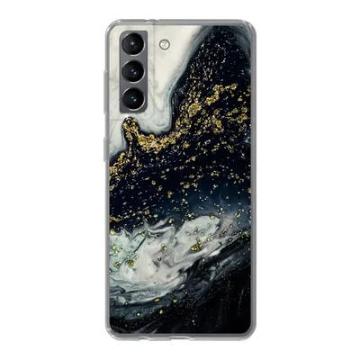 Produktbild von MuchoWow® Handyhülle Schutzhülle Hülle für Samsung Galaxy S21 Marmor - Naturstein - Gold Silikon Softcase Handy Hülle - Softcase