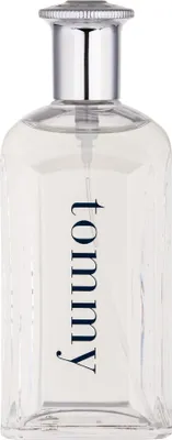 A clear, studio shot of a bottle of Tommy Hilfiger Tommy Eau de Toilette.