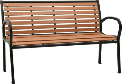 Obrázek produktu pro Zahradní lavice černá a hnědá 116 cm ocel a WPC