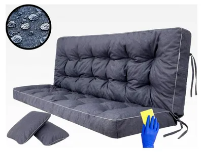 Produktbild von Sitzkissen für Gartenbank und Schaukel - 180 cm - Navy blau