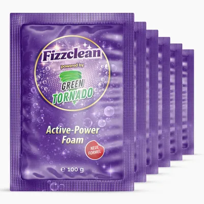 Produktbild von Fizzclean by Green Tornado WC Pulver | Für saubere Toiletten & Sanitärbereiche | Kraftvolle Tiefenreinigung | 6x100 g