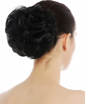 Produktbild von WIG ME UP Haarteil Haarnest Haarrose voluminös lockig wellig Schwarz QT-20-1B