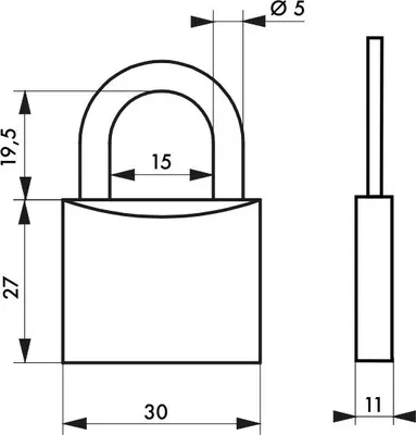 Image de Lot de 4 cadenas Type1+, 30mm, anse acier, 2 clés/cadenas, s'entrouvrant avec la même clé - THIRARD