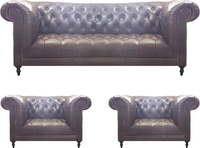 Produktbild von Chesterfield Braun Polstermöbel Wohnzimmer Sessel 3+1+1 Sofa Dreisitze