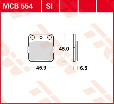 Obrázek produktu pro Sada brzdových destiček, kotoučová brzda TRW MCB554SI