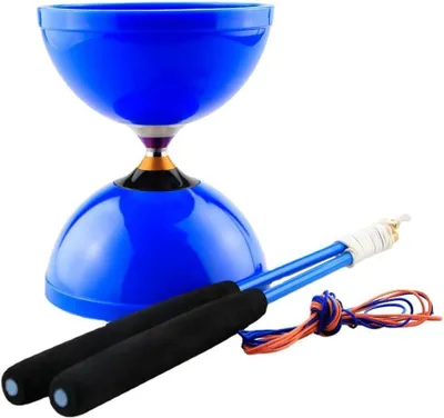 Productafbeelding van Diaboloset voor beginners - Stevige as - Aluminium handstokken - Reservesnaar (blauw)