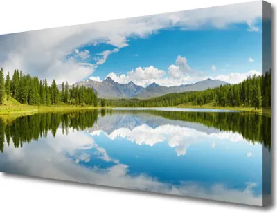 Produktbild von Tulup Leinwand-Bilder 100x50 Wandbild Canvas Kunstdruck Wald See Landschaft