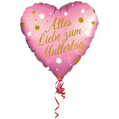 Produktbild von amscan Standard Alles Liebe zum Muttertag Herz Folienballon S40 verpackt 43cm HERZ FOLIENBALLO