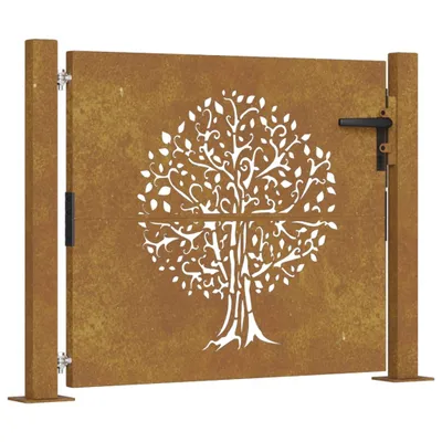 Produktbild von vidaXL Gartentor 100x100 cm Cortenstahl Baumdesign