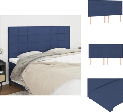 Produktbild von vidaXL Kopfteile 4 Stk. Blau 90x5x78/88 cm Stoff -  Kopf- & Fußenden
