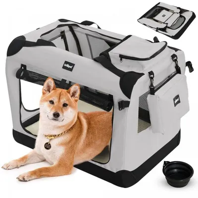 Obrázek produktu pro Leopet Přepravní box pro psy L, 70 x 52 x 52 cm, šedý