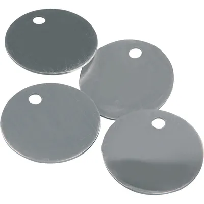 Immagine prodotto di Etichette identificative Dreifke®, in bianco, lisce, in alluminio, Ø 25 mm, confezione da 100 pezzi