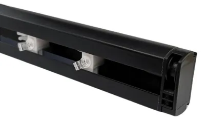 Immagine prodotto di time4blinds - Binario per tenda a bande verticali - Set completo con carrelli porta lamelle e meccanismo di comando con catenella a perline - Facile scorrimento delle lamelle - Profilo compatto e moderno - Nero, 3000mm
