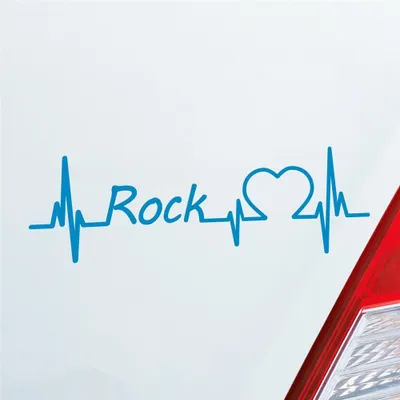 Produktbild von Auto Aufkleber Rock Puls Herzschlag 19x6 cm Hellblau Sticker Heckscheibenaufkleber