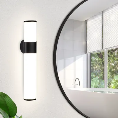 Zdjęcie produktu dla ZMH 6W Lampa Łazienkowa Neutralna Biała Barwa Światła 4000K Lustro Boczne Kinkiet Czarny Lampa Łazienkowa Lustro Szafka Oświetlenie 35cm