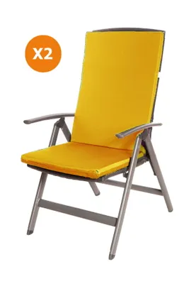 Produktbild von Stuhlkissen 2er set | Sitzkissen 110x47x4cm Orange | sitzkissen stuhl | stuhlkissen outdoor | sitzkissen hochlehner