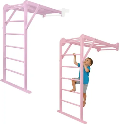 Image de Support mural pour mini-trampoline de gymnastique, couleur rose