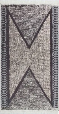 Produktbild von vidaXL Teppich Schwarz und Grau 120x180 cm Baumwolle
